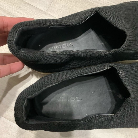 VINCE Warren Slip On Black Platform Sneakers Sz 8.5M - Picture 6 of 10